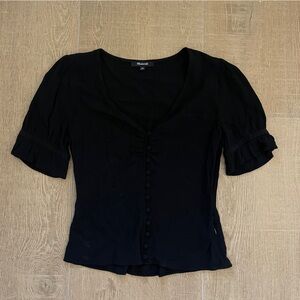 Madewell Black Button-Up Blouse
